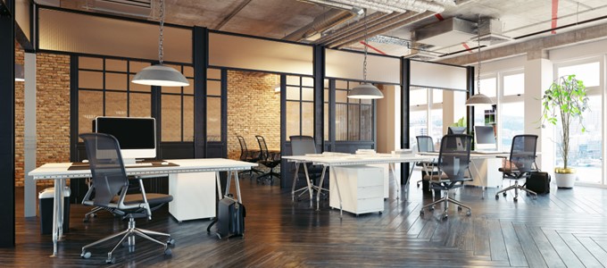 biuro loftowe styl industrialny